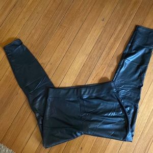 Faux black leather leggings